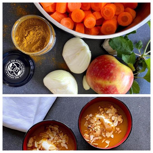 Soupe pomme, Kama et carottes