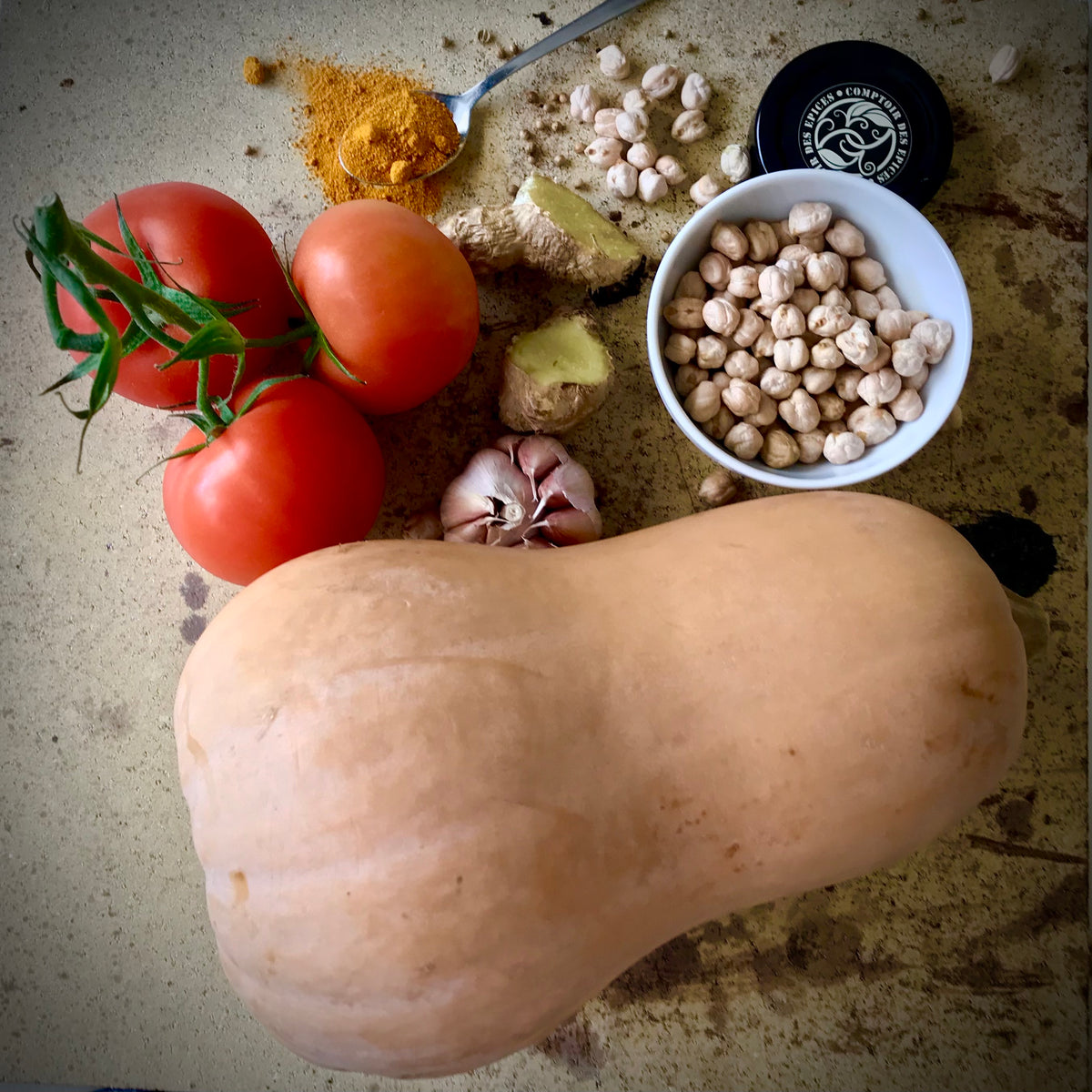 Potiron aux pois chiches (Doodhi chana dal)
