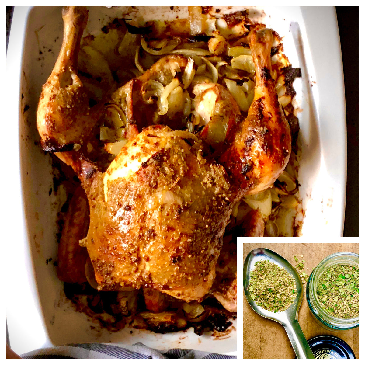 Poulet rôti au citron et zaatar vert