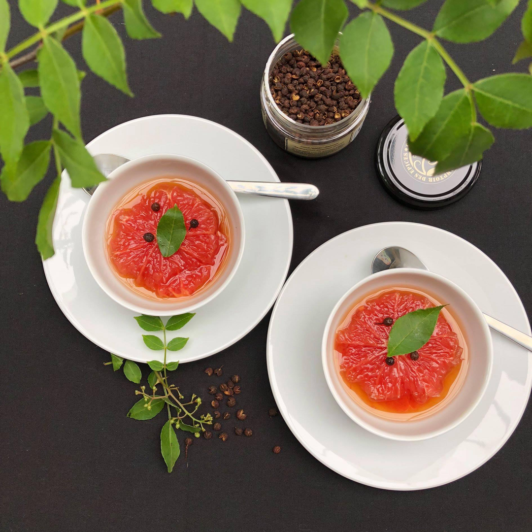 Carpaccio de pamplemousse au poivre Timut