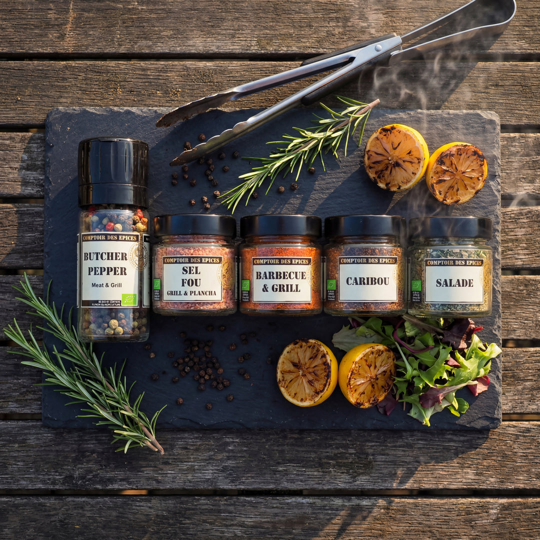 Roi du Barbecue - Coffret 5 Épices &amp; Mélanges BIO